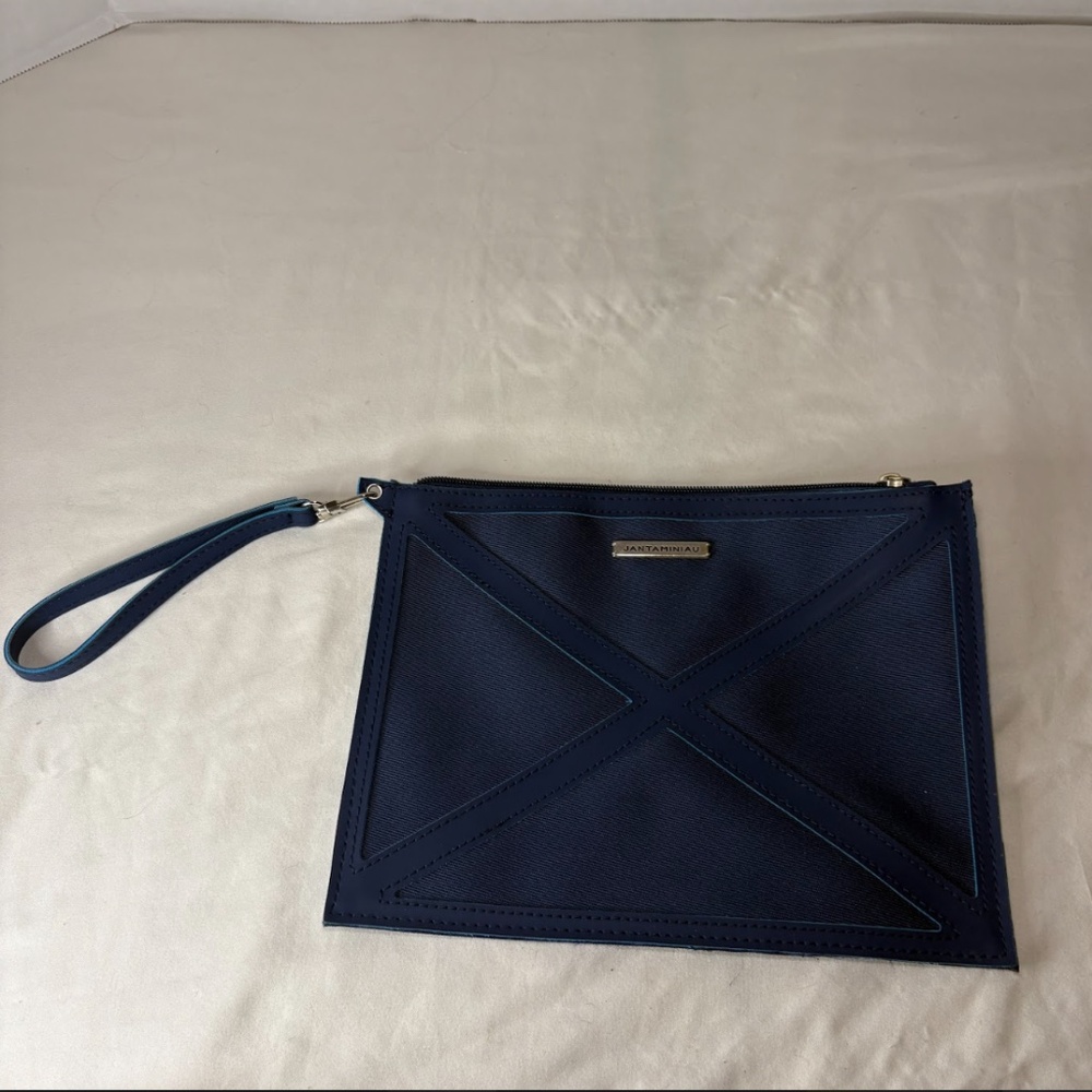 KLM By Jan Taminiau Blue Wristlet Clutch Bag Comfort Travel Bag Jantaminiau